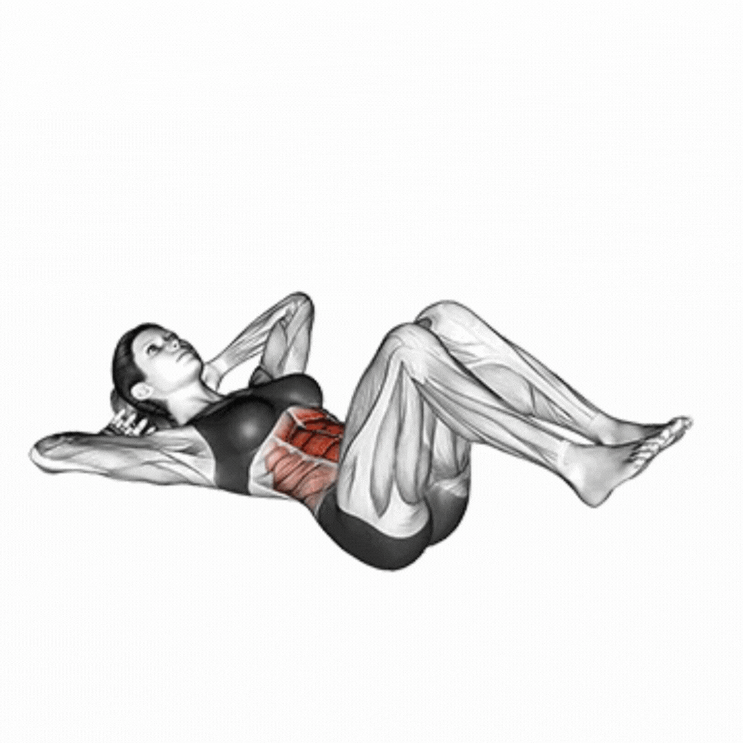 Abdominal com Joelhos Dobrados com Mãos na Nuca - demonstração