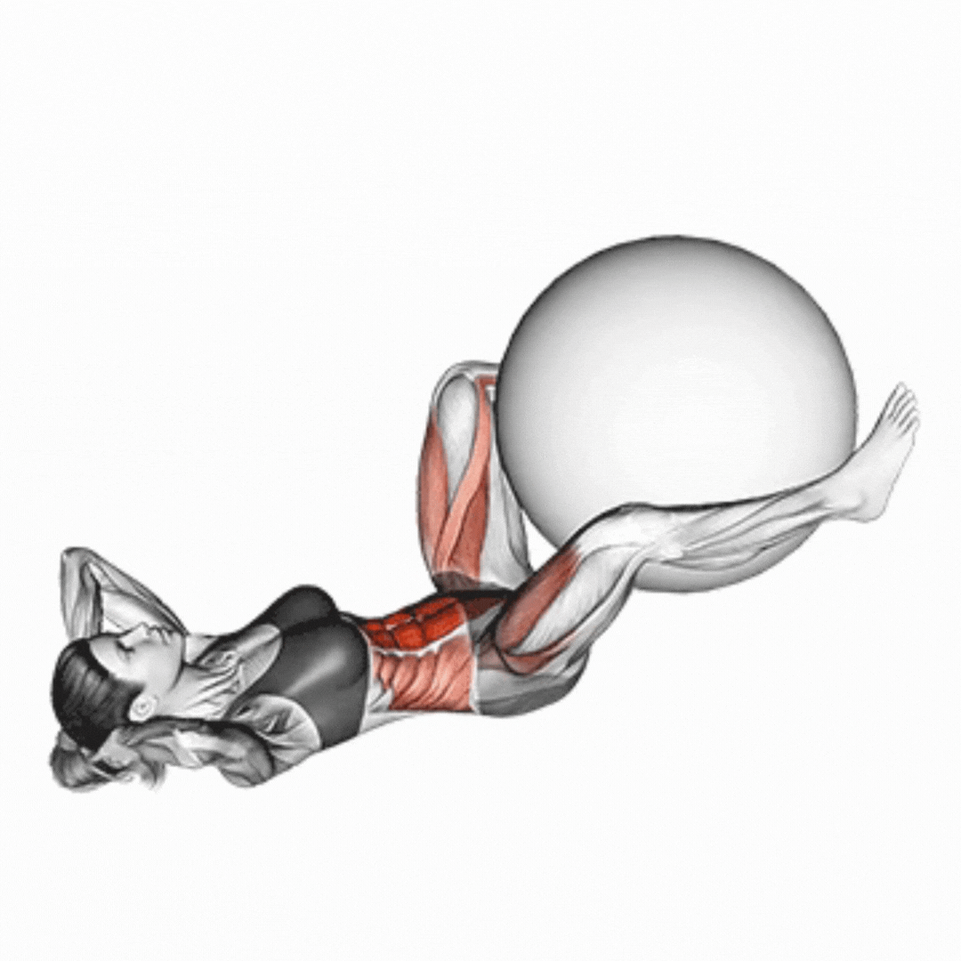 Abdominal de Rã com Bola de Exercícios - demonstração