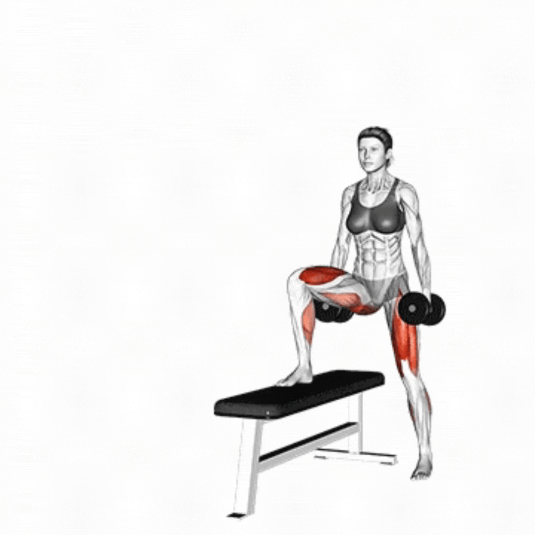 Afundo no Banco com Halteres - demonstração