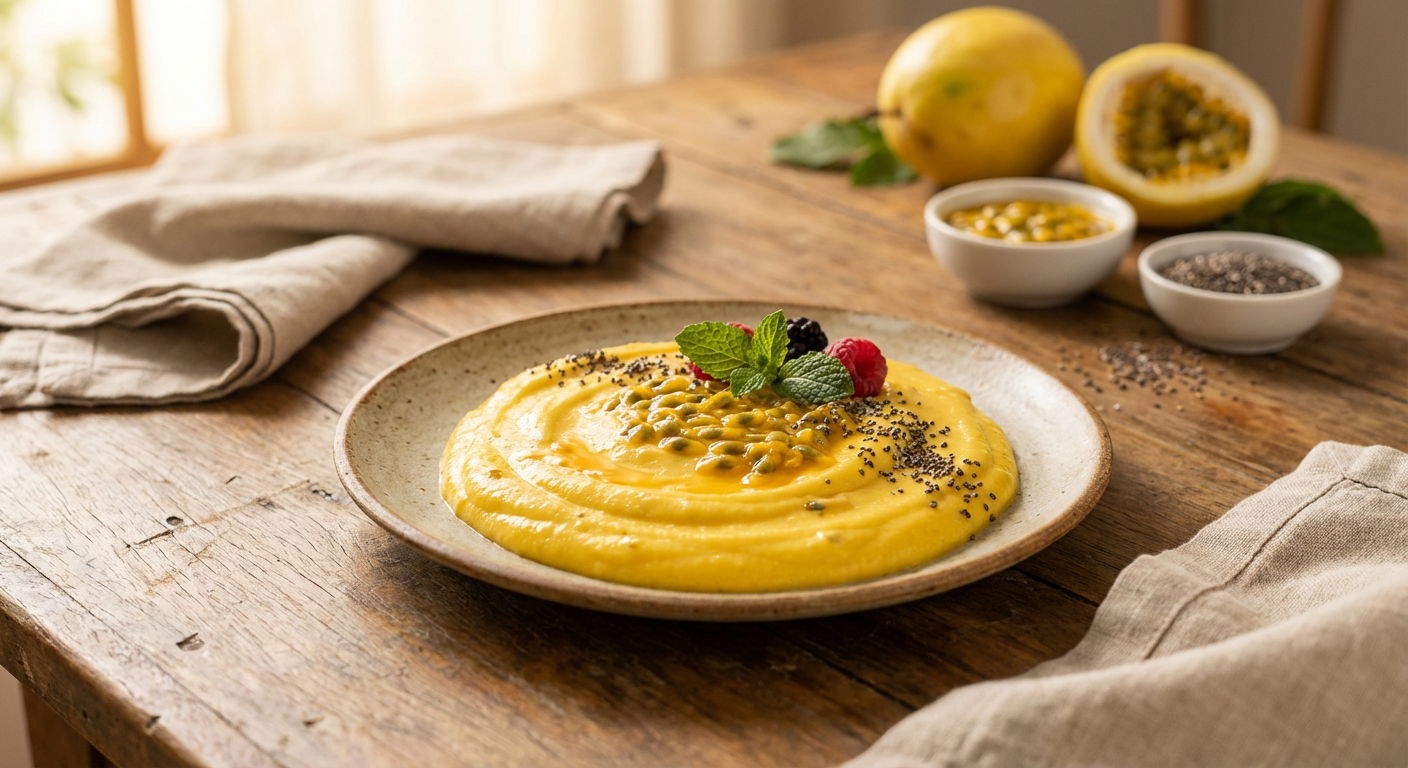 Receita de Mousse Proteica de Maracujá com Chia e Adoçante Natural