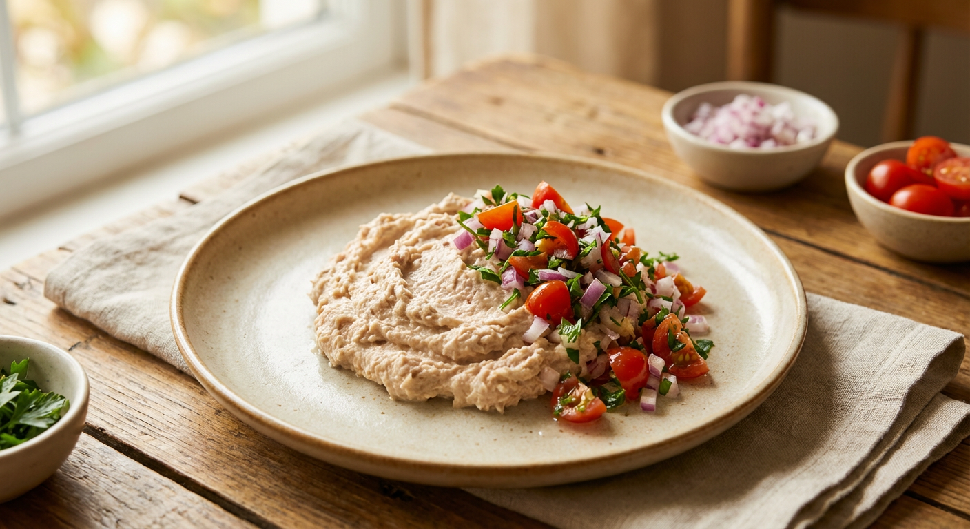 Receita de Patê de Atum Light com Iogurte Grego e Vinagrete