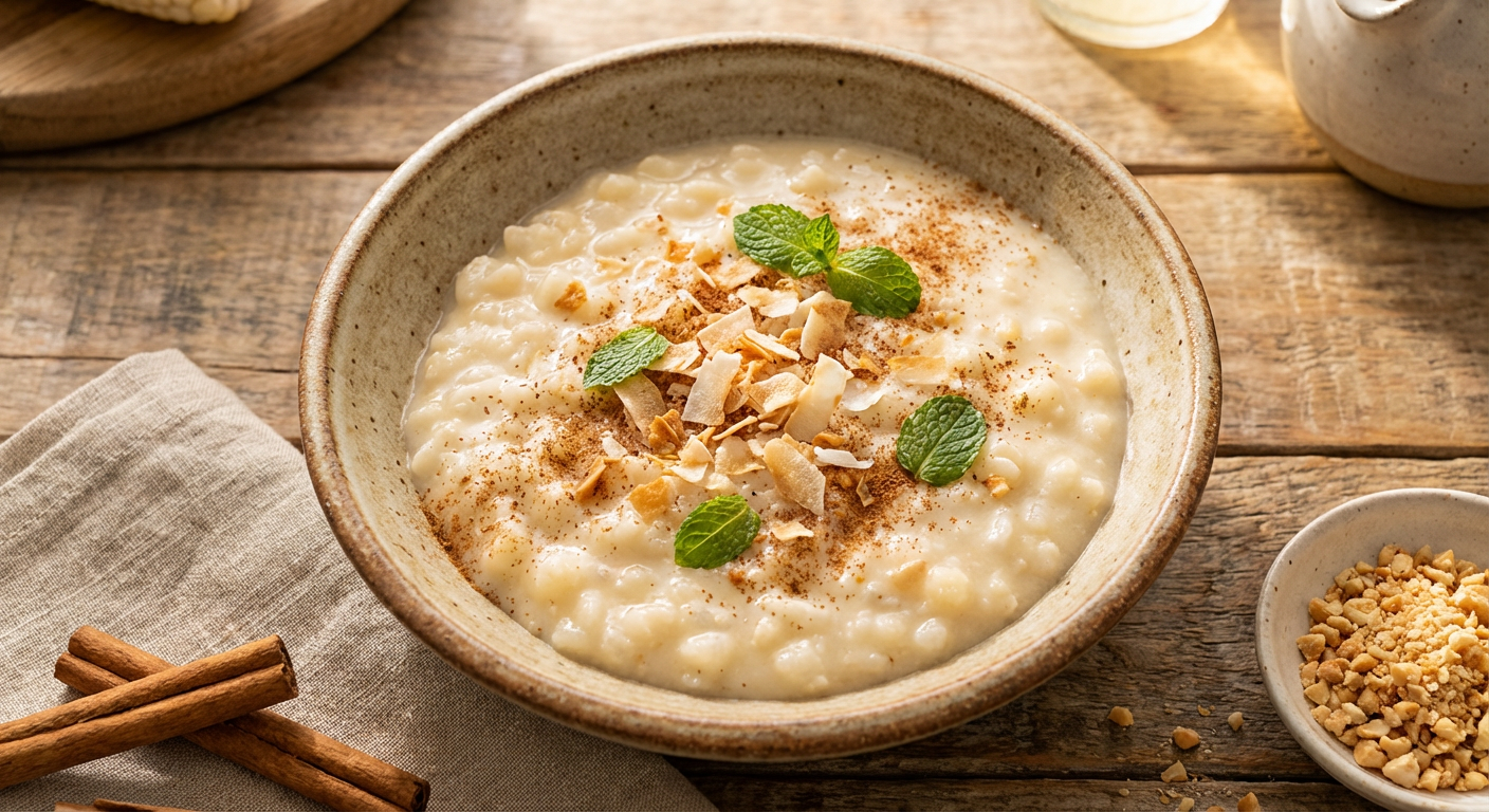 Receita de Canjica Fit com Leite de Coco e Adoçante Natural