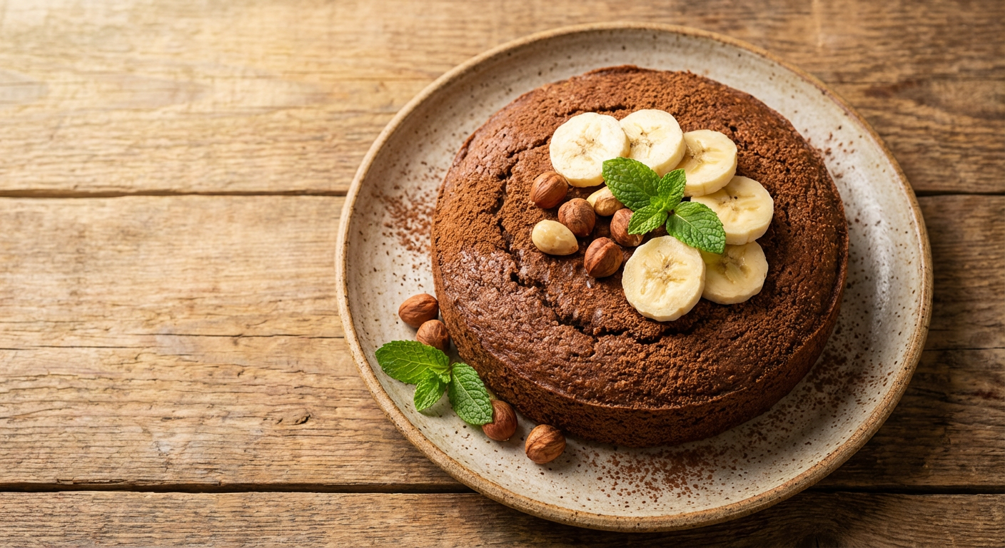 Receita de Bolo de Banana Fit com Cacau e Castanhas