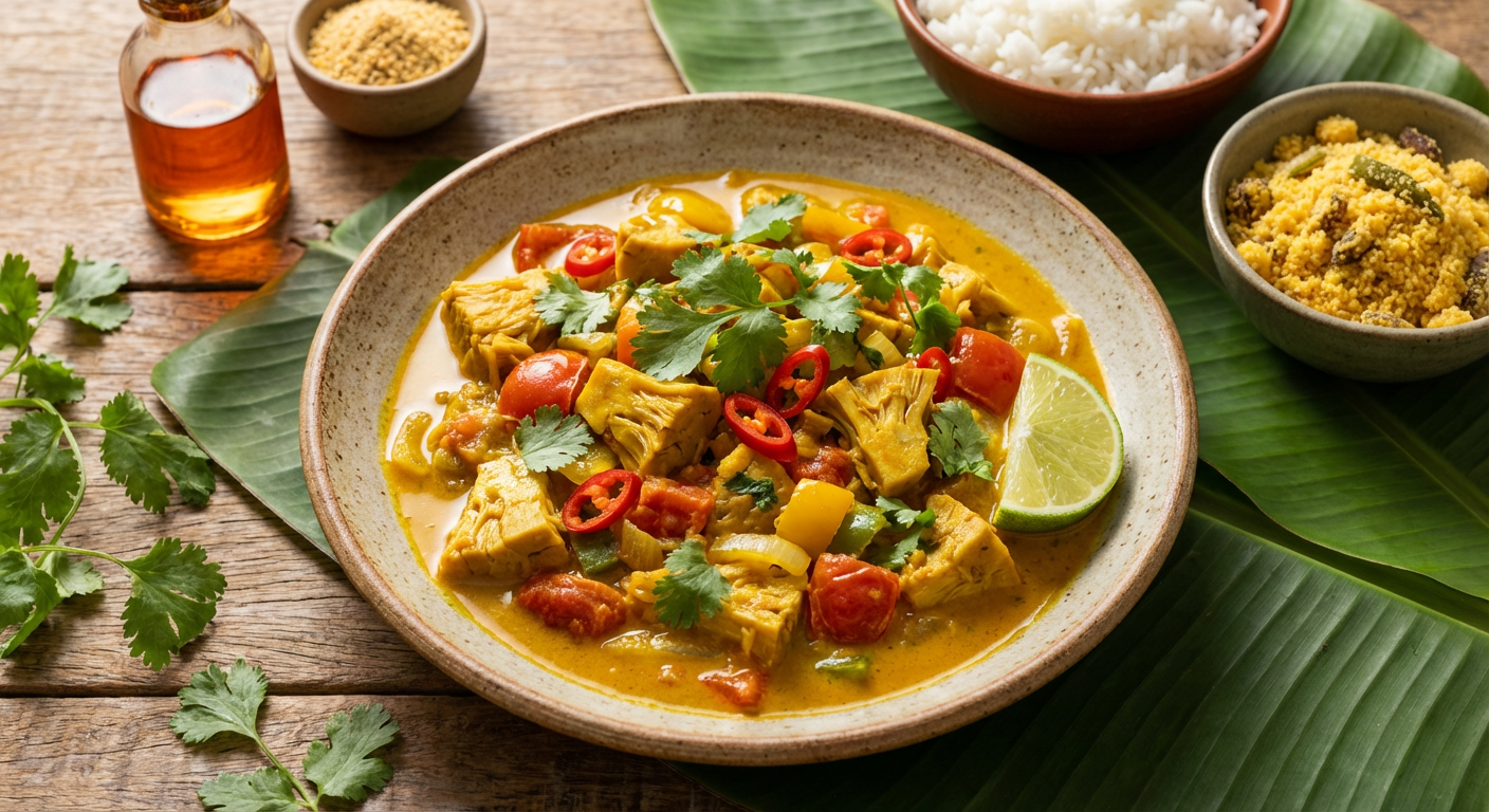 Receita de Moqueca Vegana de Jaca com Cúrcuma e Leite de Coco