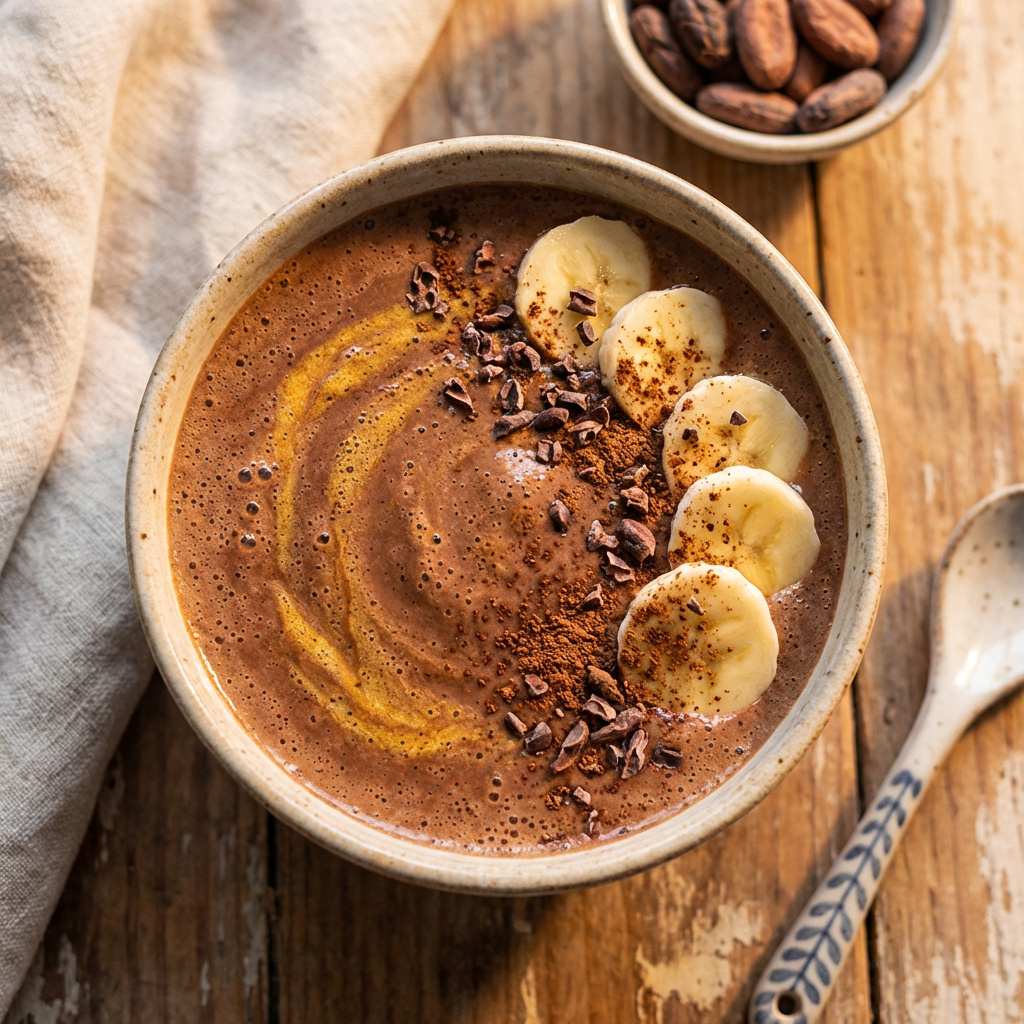 Receita de Café Proteico de Banana e Cacau Brasil