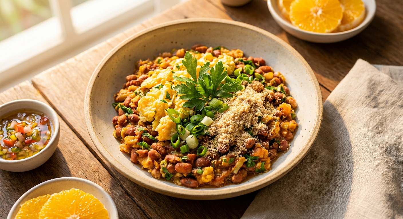 Receita de Feijão Tropeiro Light Sem Toxinas com Ovo Mexido