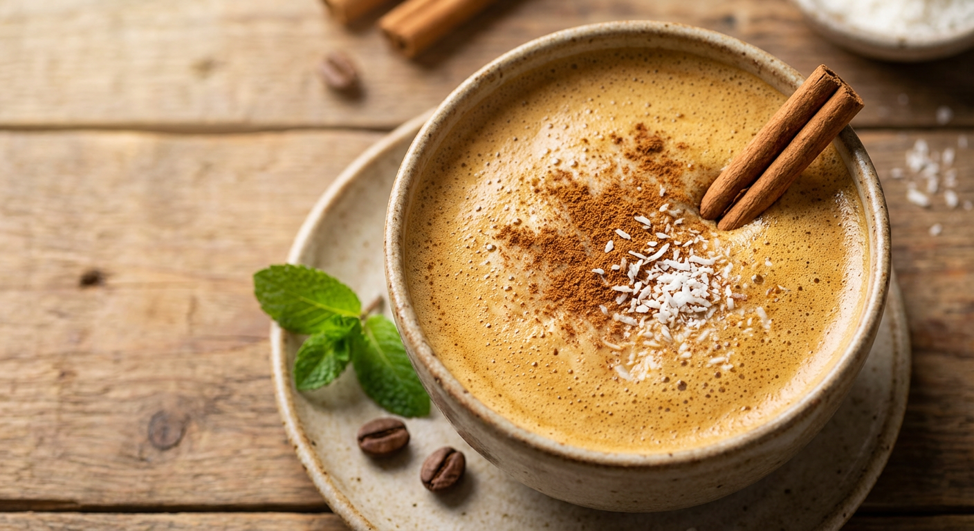 Receita de Bulletproof Coffee Energético com Óleo de Coco e Canela