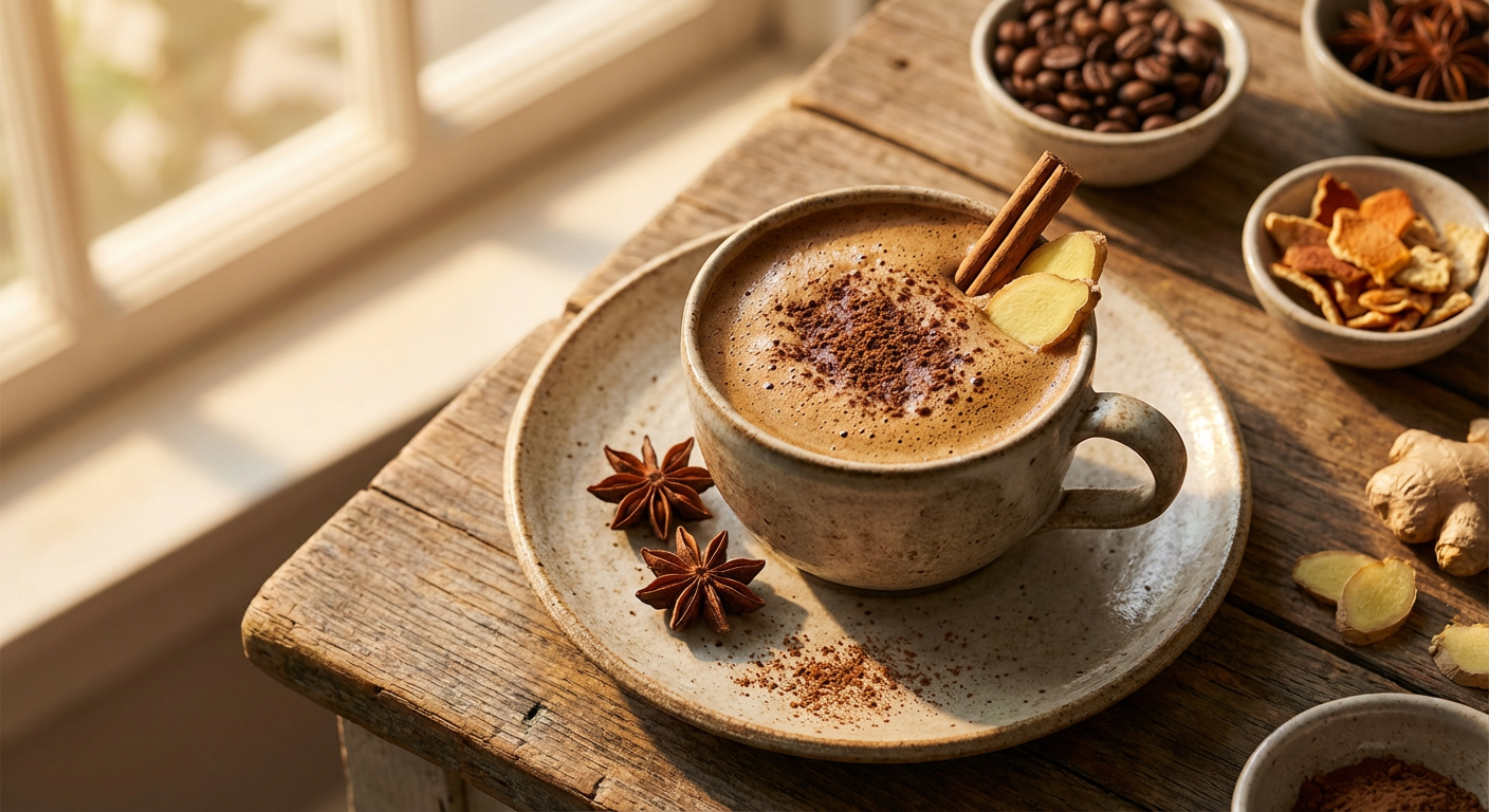Receita de Café Energizante com Canela e Gengibre