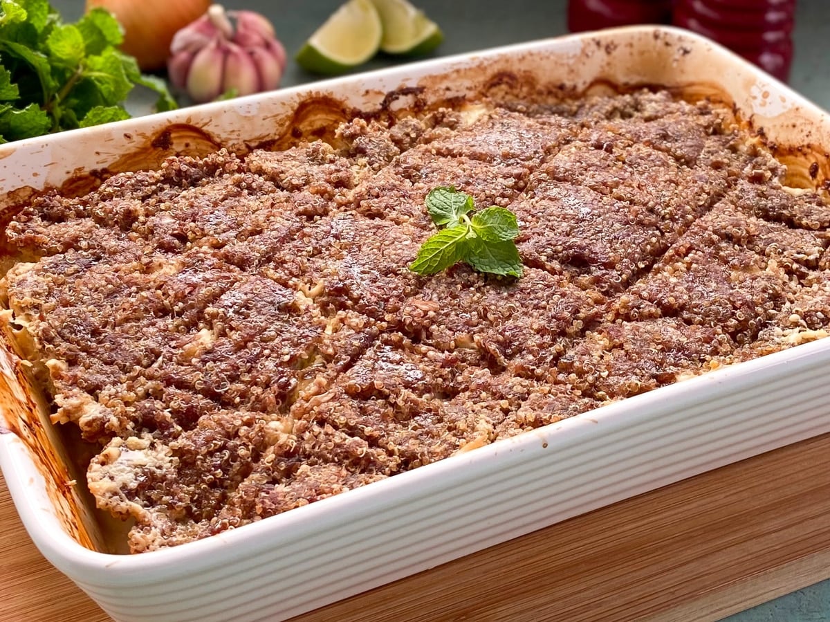 Receita de Quibe Assado de Quinoa com Ricota Fit